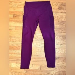 Fabletics Powerhold Maroon Pocket Leggings